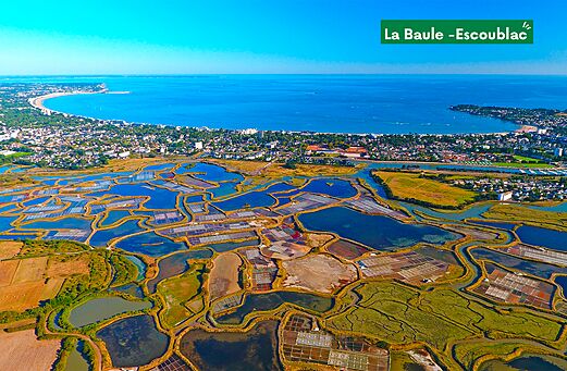 Zoutpannen van Guérande en baai van La Baule-Escoublac, Loire-Atlantique.