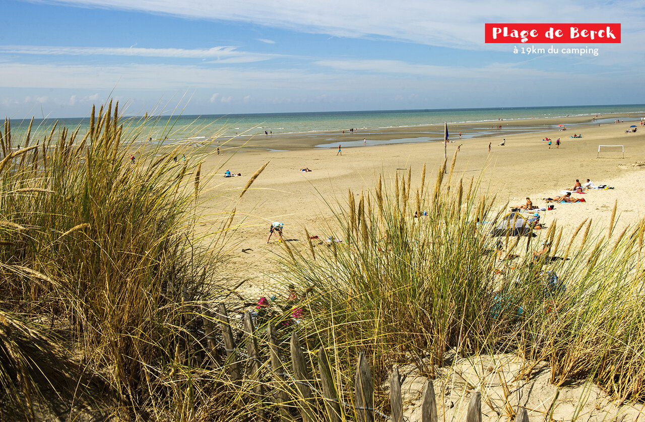 Strand van Berck, groot zandstrand te bezoeken nabij de camping.